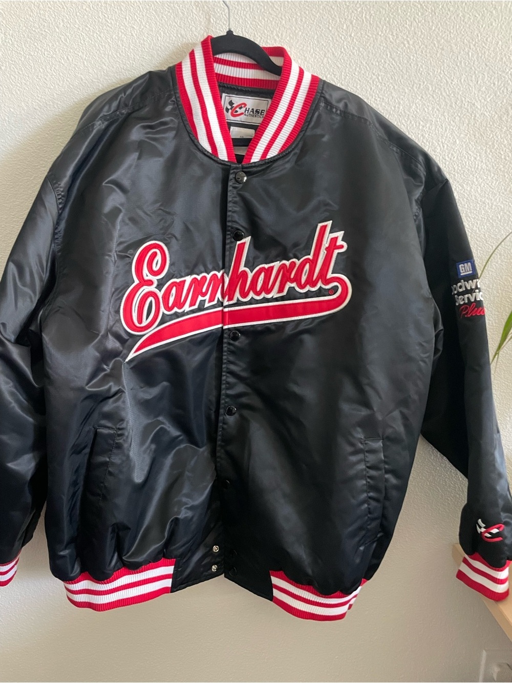 Chase Authentics Black Jacket with Red & White Ribbed Collar